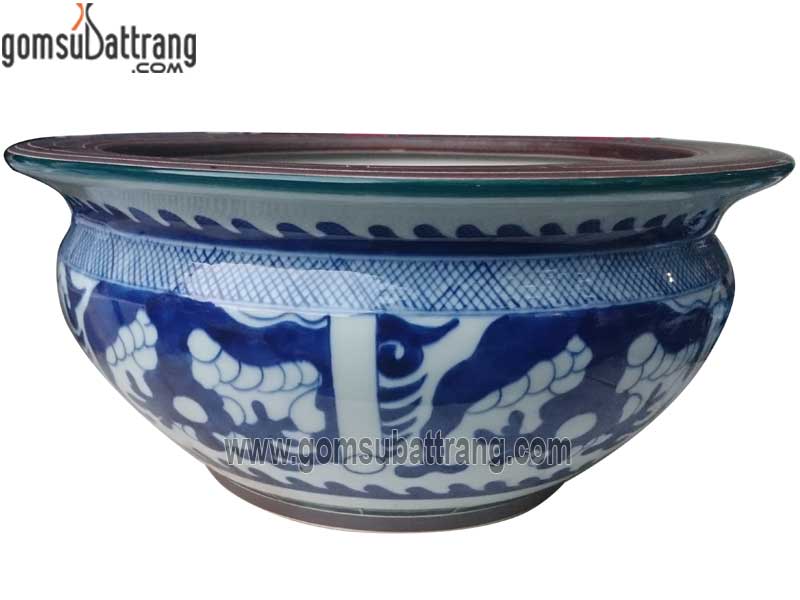 Bát hương lựu họa tiết lan đặng cổ tinh xảo, phong thuỷ