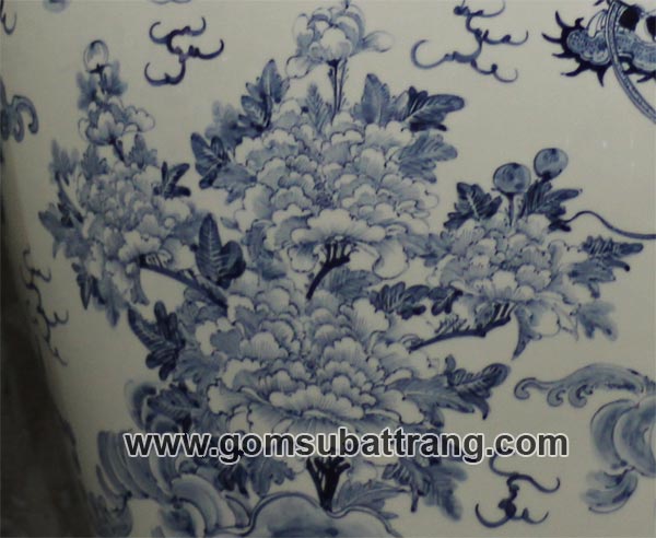 Bộ chóe sứ Bát Tràng vẽ rồng phong thủy thờ cúng đỉnh cao may mắn