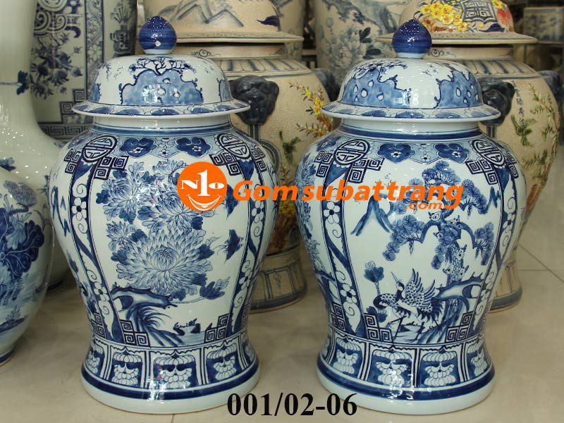 Chóe sứ men xanh ngọc Tứ cảnh Tùng Cúc Trúc Mai Bát Tràng chính hãng