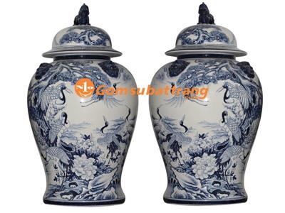 Đôi chóe sứ Bát Tràng cao cấp Đựng nước thờ cúng Ý nghĩa phong thủy 