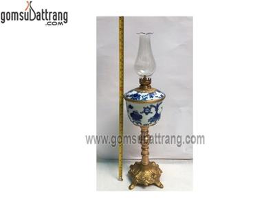 Đèn thờ bát nắp xòe men lam cổ điển tinh xảo giá tốt 