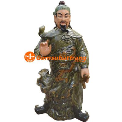 Tượng Quan Vân Trường 80cm Sứ Trang Trí Thờ Phong Thủy Đẹp 
