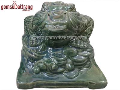 Tượng Cóc Ba Chân Thiềm Thừ Phong Thủy Men Xanh Ngọc Độc Đáo 