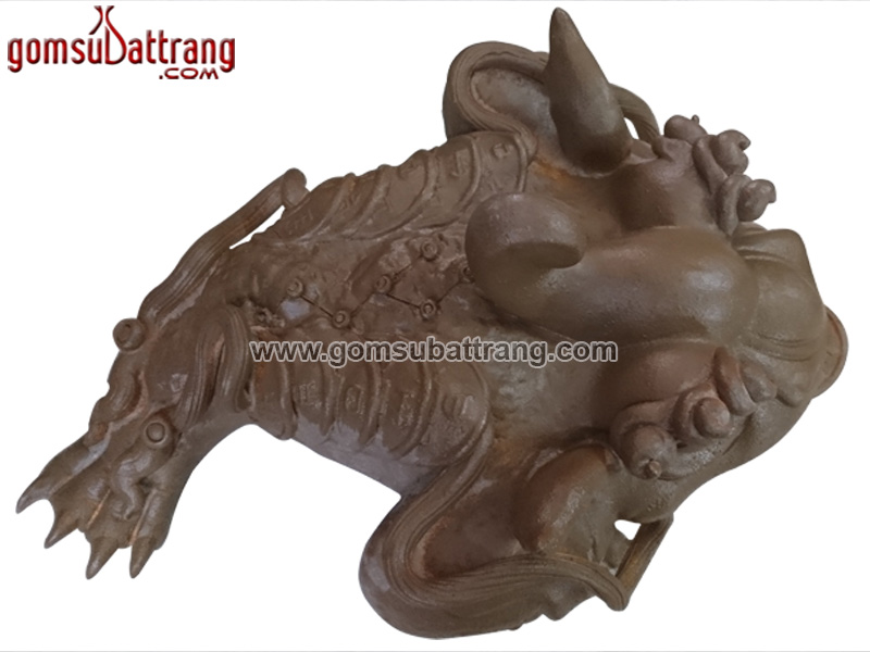 Thiềm Thừ Cóc Ba Chân Tỳ Hưu Men Nâu Phong Thủy Thu Hút Tài Lộc