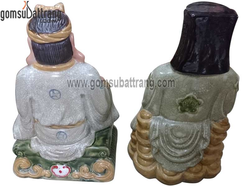 Tượng thần tài thổ địa sứ Bát Tràng bệ vàng ngọc may mắn