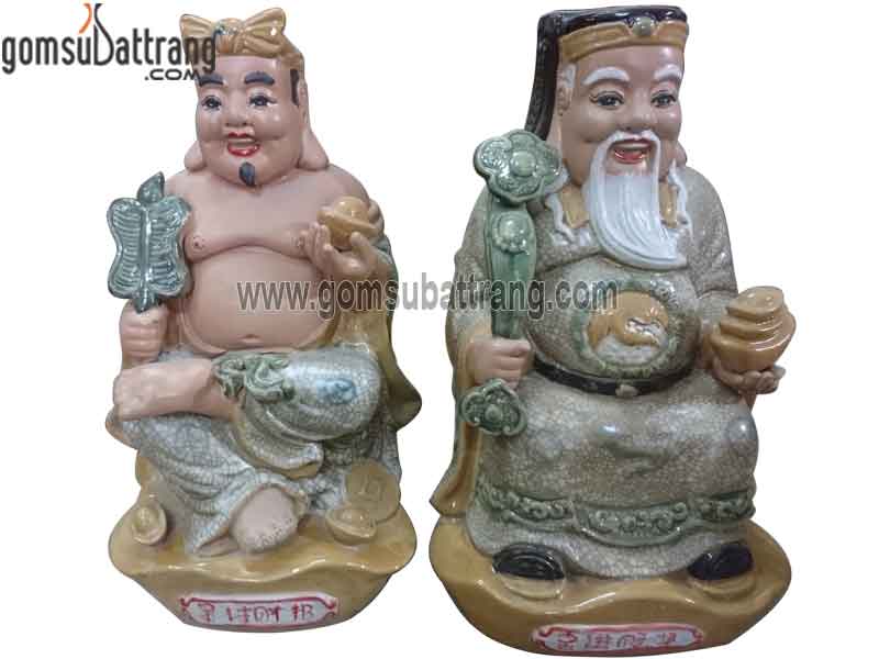 Tượng thần tài thổ địa ngai vàng men rạn cổ phong thủy quý hiếm