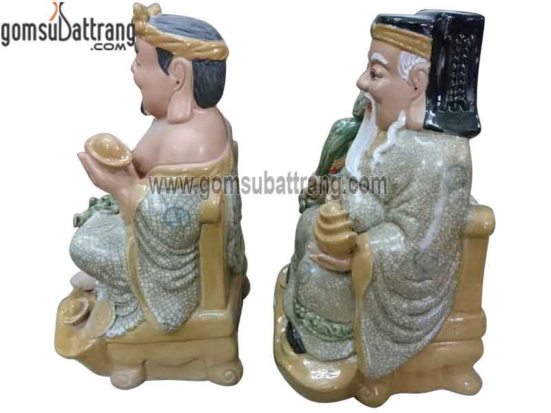 Tượng thần tài thổ địa ngai vàng men rạn cổ phong thủy quý hiếm