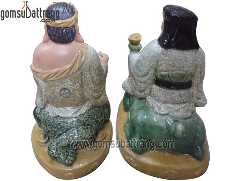 Tượng thần tài thổ địa cưỡi cóc tỳ hưu 30cm men rạn phong thủy