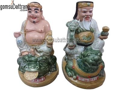 Tượng thần tài thổ địa cưỡi cóc tỳ hưu 30cm men rạn phong thủy 