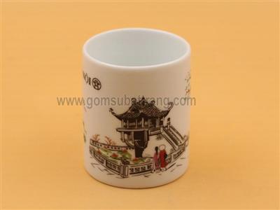 Cốc sứ trụ đứng in hình chùa Một Cột Hà Nội quà tặng độc đáo 