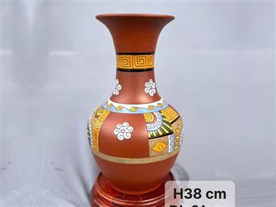 Lọ hoa gốm Bát Tràng thổ cẩm đẹp, quà tặng sang trọng 