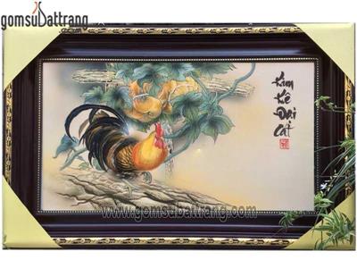 Tranh kim kê đại cát treo tường phong thủy mang tài lộc may mắn 