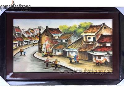 Tranh phố cổ Hà Nội 93x63cm treo tường đẹp quà tặng ý nghĩa 