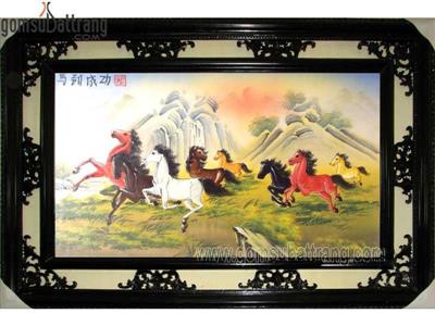 Tranh sứ mã đáo thành công 93x63cm - Quà tặng may mắn sang trọng 