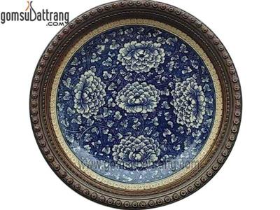 Đĩa sứ hoa phù dung Bát Tràng xưa kích thước 35cm 