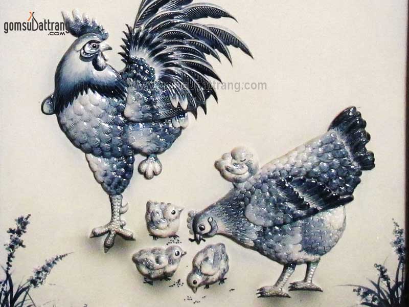 Tranh kim ngọc mãn đường đắp nổi tràm sang trọng đón lộc