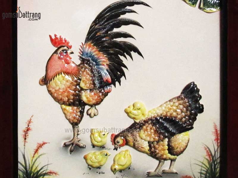 Tranh đắp nổi Kim Ngọc mãn đường sứ Bát Tràng sang trọng decor phòng