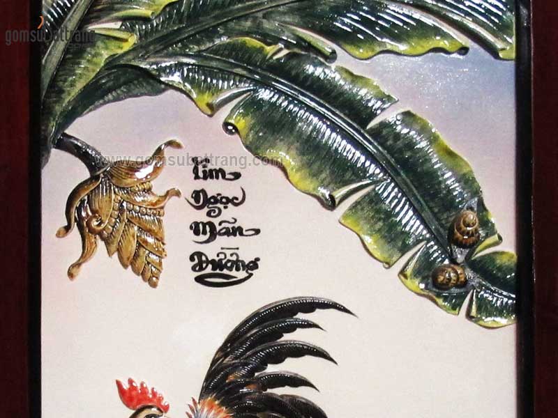 Tranh đắp nổi Kim Ngọc mãn đường sứ Bát Tràng sang trọng decor phòng