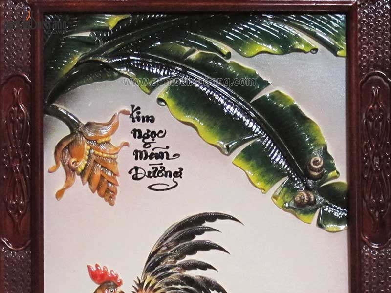 Tranh đắp nổi Kim Ngọc mãn đường Khung gỗ Gụ thủ công sang trọng