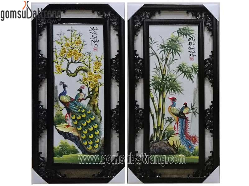 Tranh tứ quý 4 mùa nổi màu 43x87cm sang trọng, đẹp