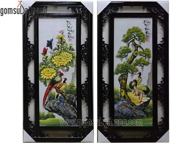 Tranh tứ quý 4 mùa nổi màu 43x87cm sang trọng, đẹp