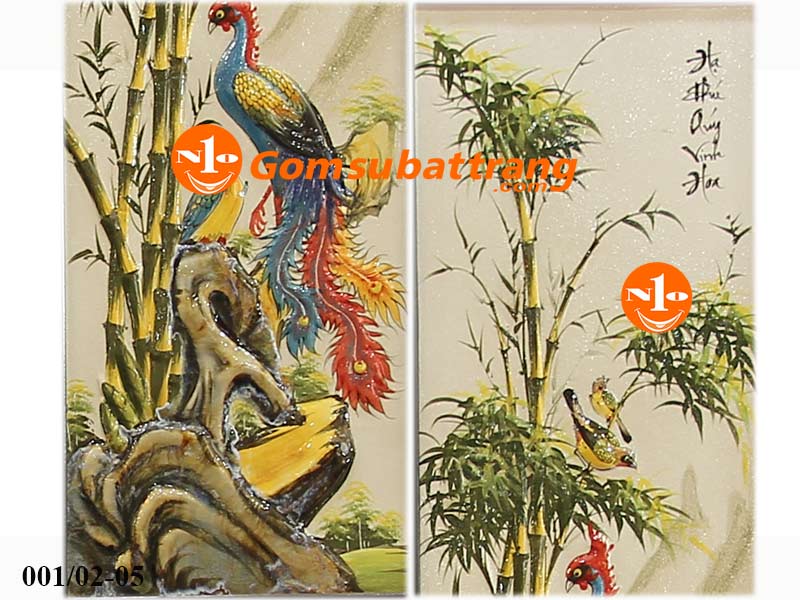 Tranh Tứ Quý sứ Bát Tràng đắp nổi 120cm đẹp giá tốt hot