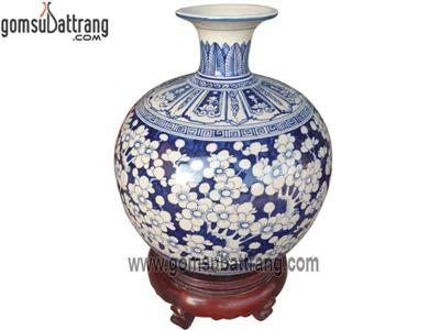 Bình tài lộc hoa đào men xanh cao cấp giảm giá hấp dẫn 