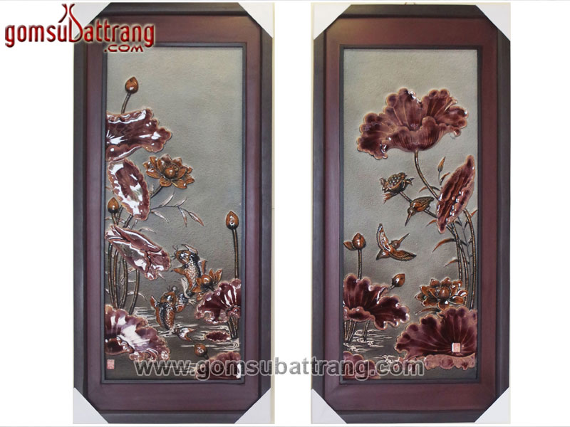 Tranh sứ đắp nổi Phú Quý Trường Thọ quà tặng phong thủy