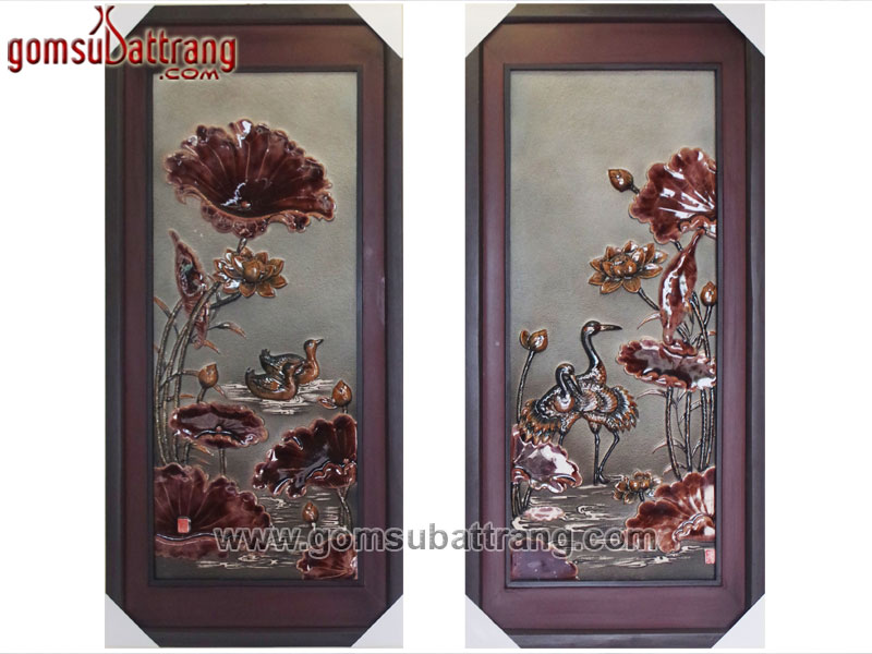 Tranh sứ đắp nổi Phú Quý Trường Thọ quà tặng phong thủy