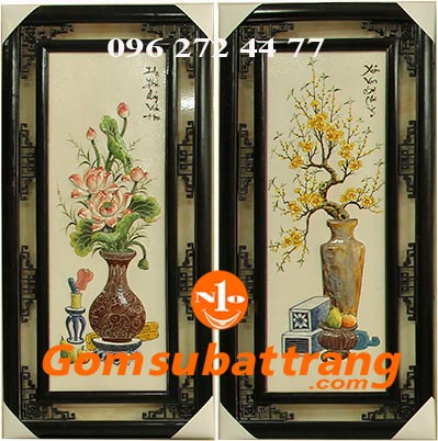 Bộ tranh tứ Bình sứ Bát Tràng đẹp sang trọng tặng quà ý nghĩa