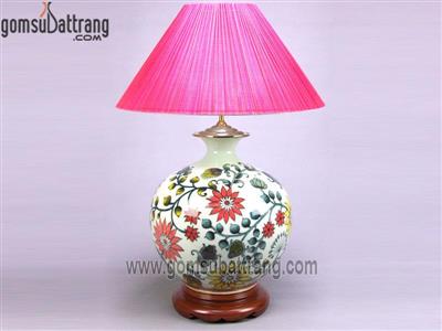 Đèn ngủ gốm sứ hoa hướng dương cổ điển sang trọng quà tặng ý nghĩa 