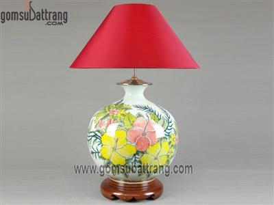 Đèn ngủ gốm sứ hoa dâm bụt Bát Tràng – Quà tặng ý nghĩa 
