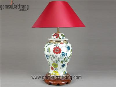 Đèn ngủ thon vẽ hoa hướng dương cổ điển bọc đồng sang trọng 