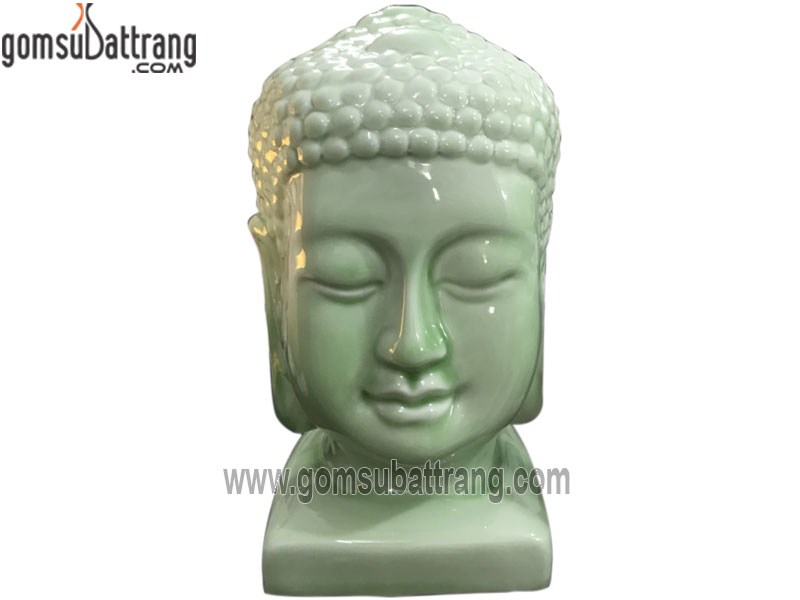 Đèn Phật xanh ngọc gốm sứ Bát Tràng trang trí phòng khách độc đáo