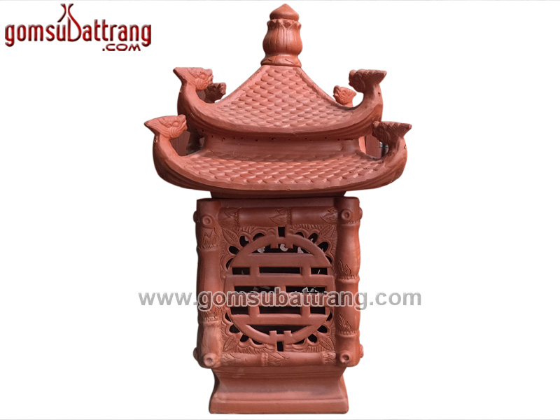 Đèn vườn gốm 2 mái vuông Liên Trúc Thọ bền đẹp giá tốt