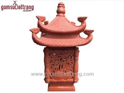 Đèn vườn gốm 2 mái vuông Liên Trúc Thọ bền đẹp giá tốt 