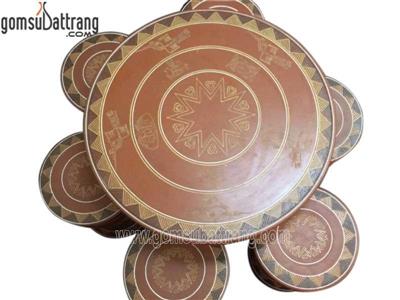 Bộ bàn ghế gốm đỏ trống đồng 6 đôn sang trọng giá tốt 