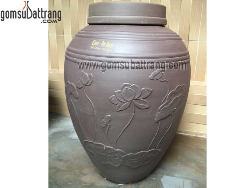 Chum sành ngâm rượu 60L không men sen nổi bền đẹp giá tốt
