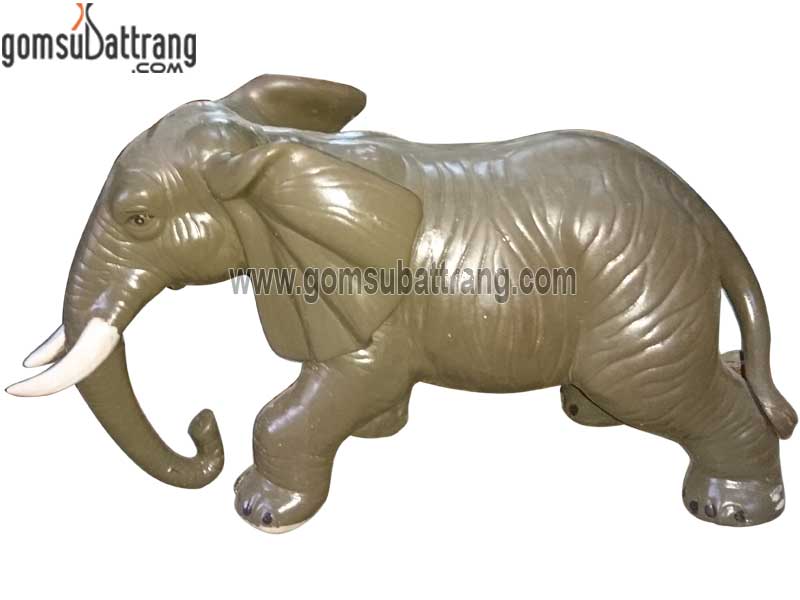 Đôi voi đại men nâu gốm sứ Bát Tràng quà tặng trang trí đẹp