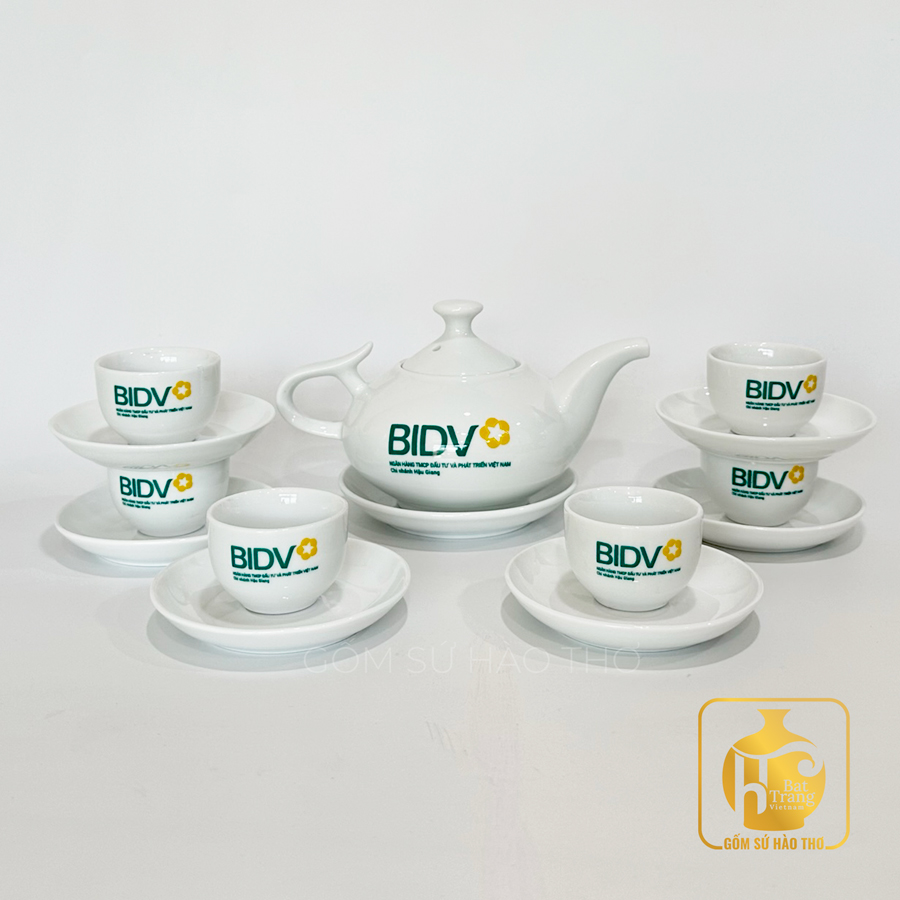Ấm chén vòi voi ACT17 500ml men trắng sang trọng quà tặng doanh nghiệp 