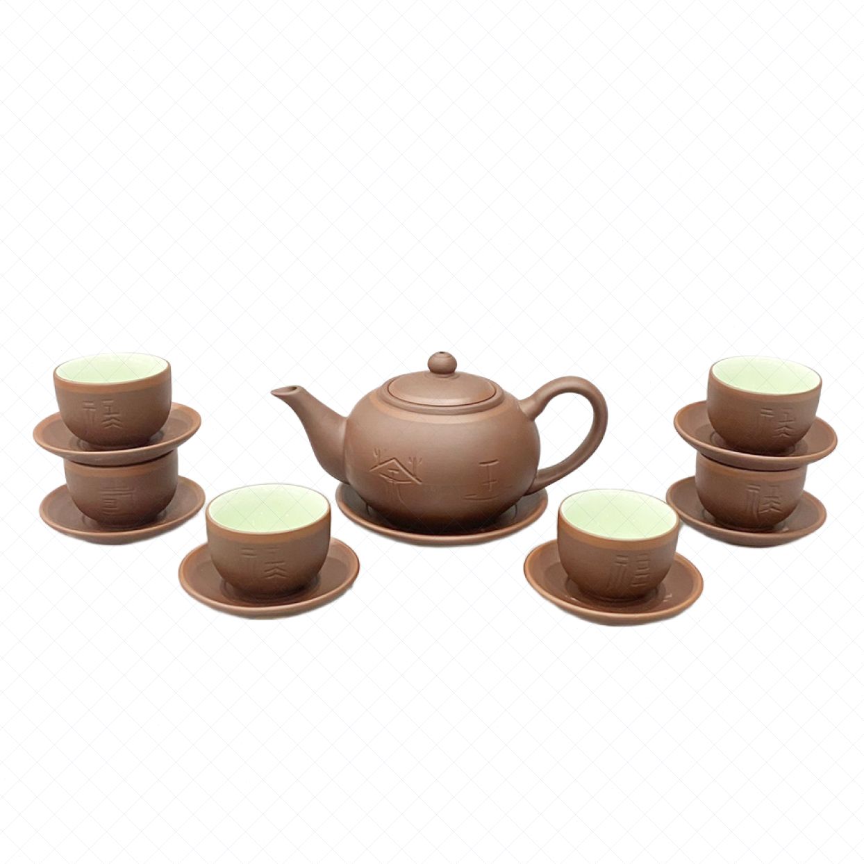 Bộ ấm chén Phúc lộc thọ Chỉ đỏ TS101 350ml quà tặng cao cấp 