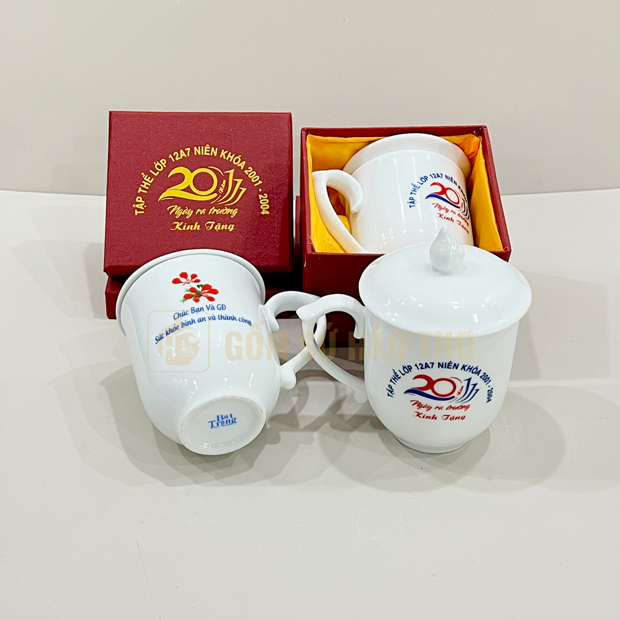 Cốc chóp COT1 350ml gốm sứ Bát Tràng cao cấp sang trọng 