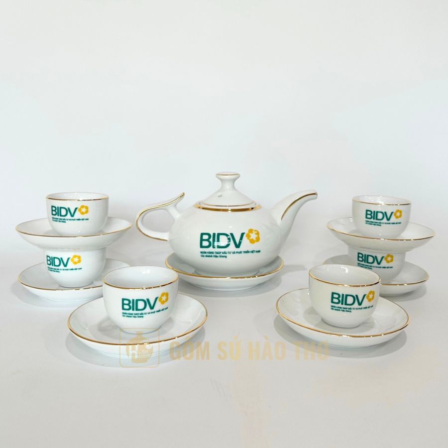 Bộ ấm chén vòi voi ACVK21 500ml men trắng cao cấp Quà tặng ý nghĩa 