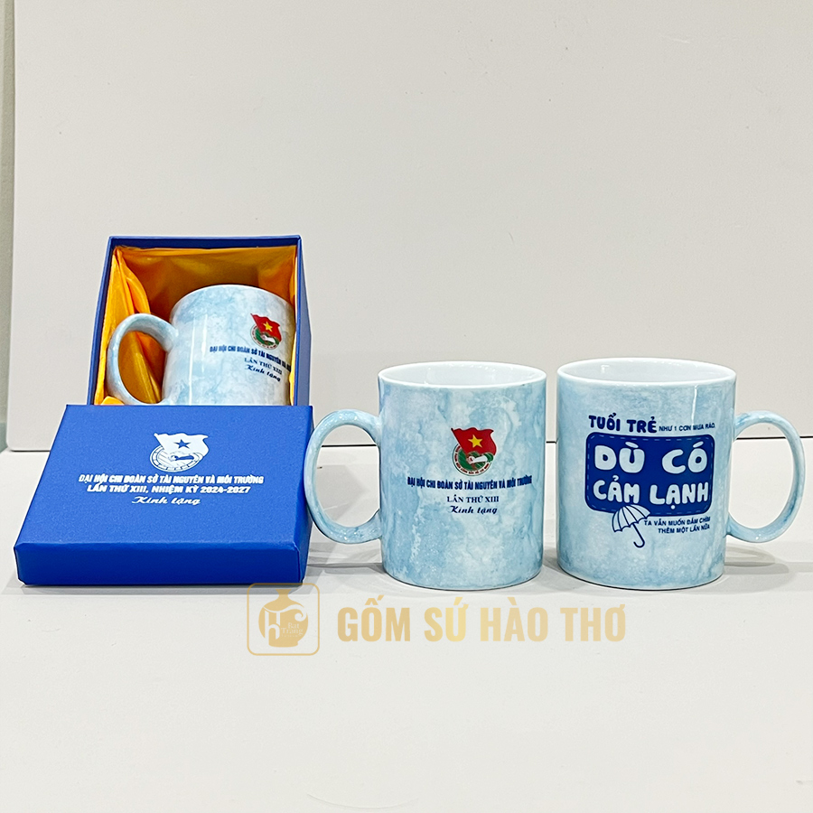 Cốc men đá COM9 350ml gốm sứ Bát Tràng cao cấp sang trọng tiện dụng 