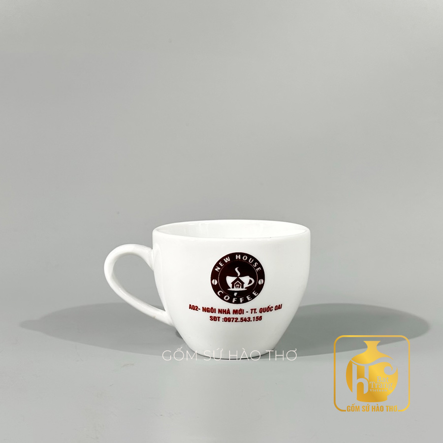 Cốc cafe COF 17 190ml Gốm sứ Bát Tràng Men trắng cao cấp 