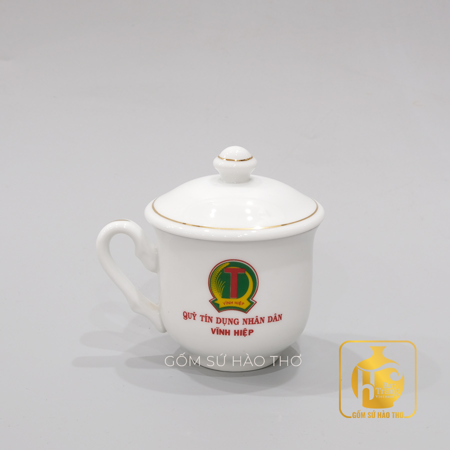 Cốc quai lượn COV22 250ml Gốm sứ Bát Tràng cao cấp 