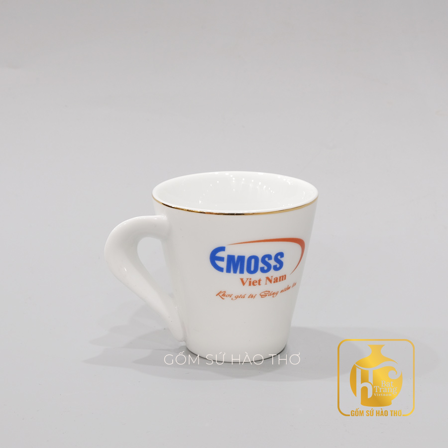 Cốc quai xoắn COV27 190ml gốm sứ Bát Tràng chính hãng 