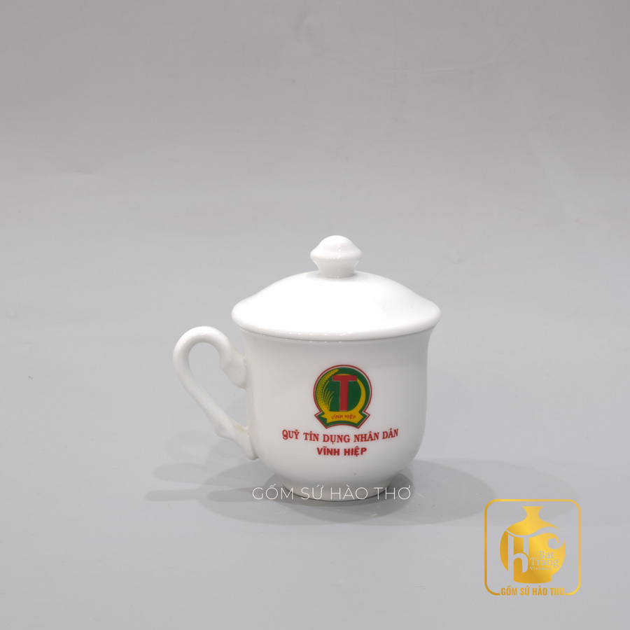 Cốc quai lượn COT28 250ml gốm sứ Bát Tràng cao cấp, sang trọng 