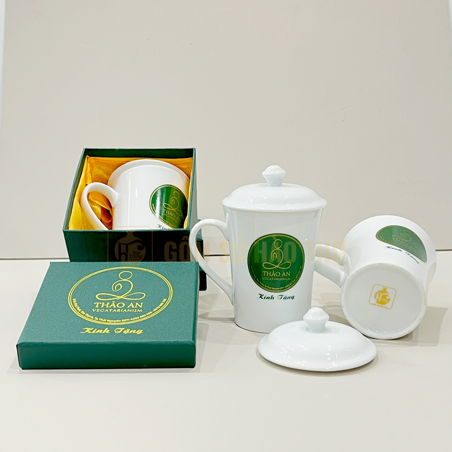 Cốc eo COT11 330ml Gốm sứ Bát Tràng Men trắng sang trọng 
