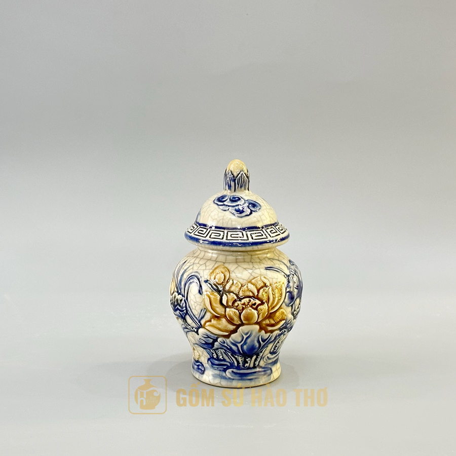 Chóe sen DT6R24 gốm sứ Bát Tràng quà tặng phong thủy sang trọng 